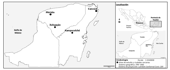 
Figura 1. Mapa de localización de las  comunidades de estudio
