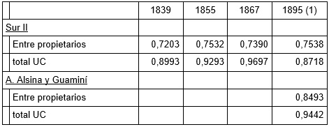 Tabla 11 - Comparación Gini con zonas nuevas y novísimas