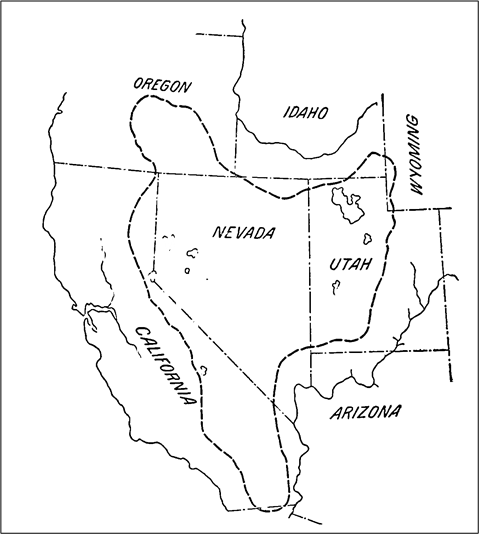 Mapa del área de la región de la Gran Cuenca