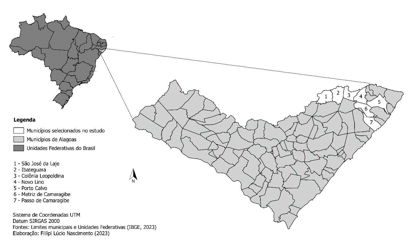 Mapa de localização da região de estudo